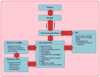 Roles and responsibilities in incursion response