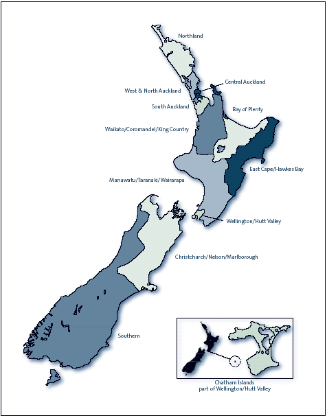 Housing New Zealand Corporation's 11 regions. 