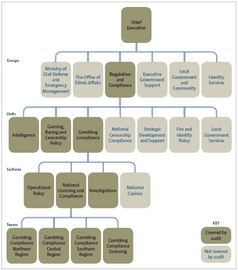 Figure 2: Organisational structure of the Department of Internal Affairs. 
