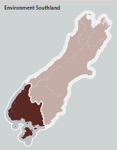 Map of the Environment Southland region. 