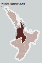 Map of the Waikato region.