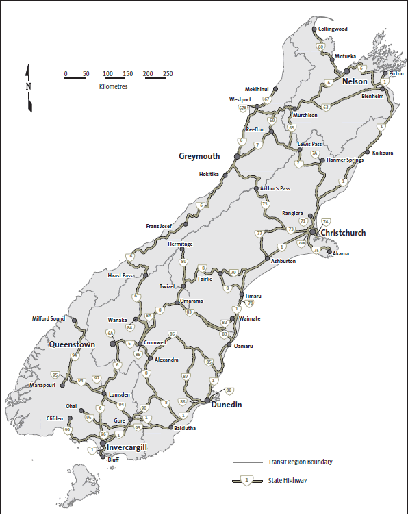 Figure 4 - Map of the North Island state highway network. 