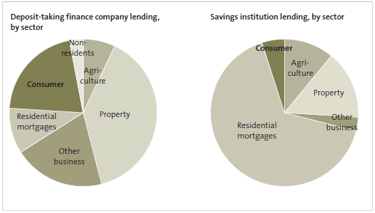 Figure 3: Comparison of savings institution loans and finance company loans (at June 2007)