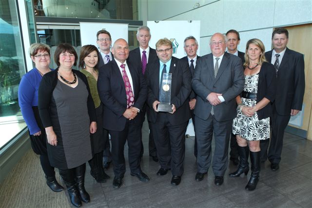 Hutt City Council staff with their business excellence award.