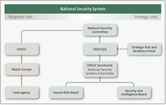 Figure 1 The National Security System, response side and strategic side. 