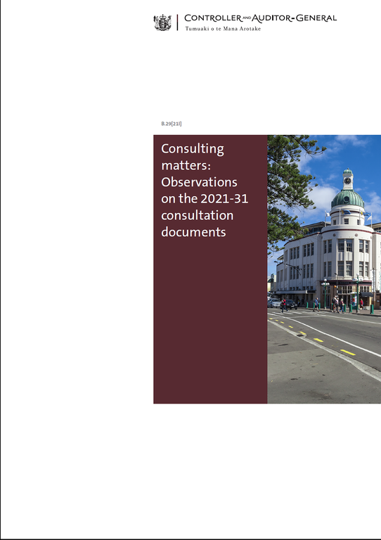 Report cover of Consulting matters: Observations on the 2021-31 consultation documents