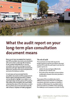 What the audit report on your long-term plan consultation document means