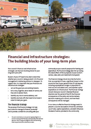 Financial and infrastructure strategies