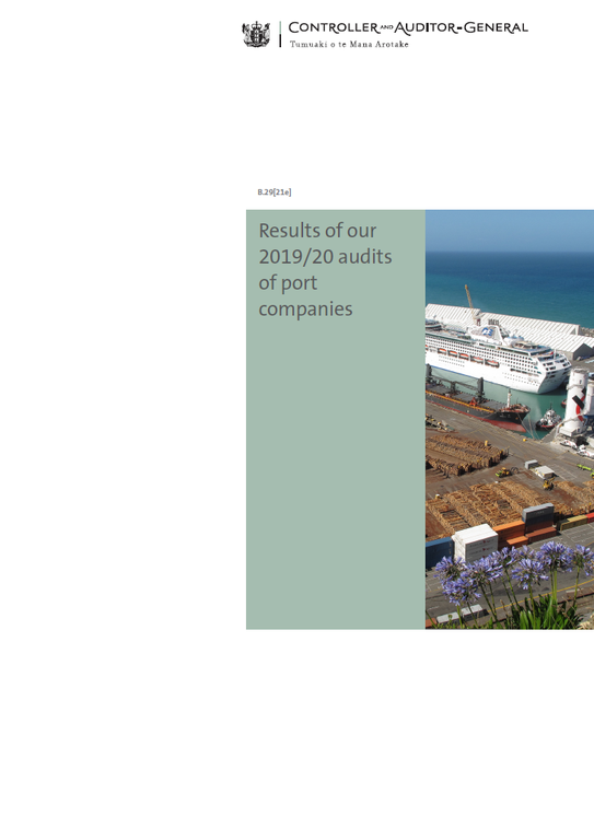 Results of our 2019/20 audits of port companies report cover