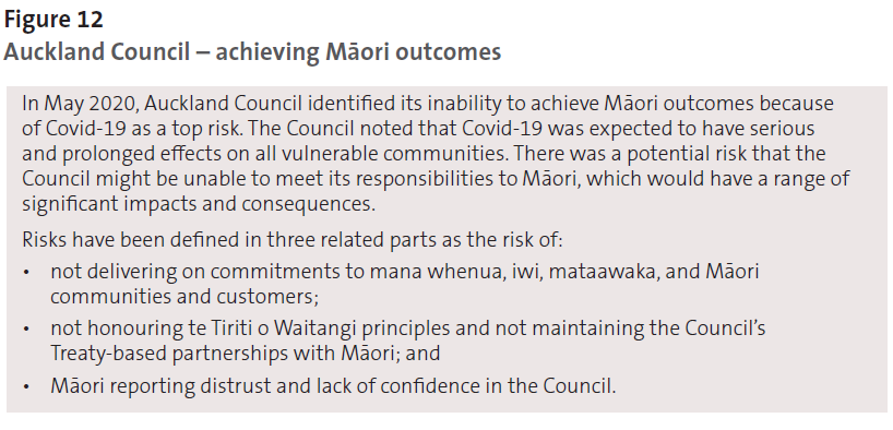 Figure 12 - Auckland Council – achieving Māori outcomes