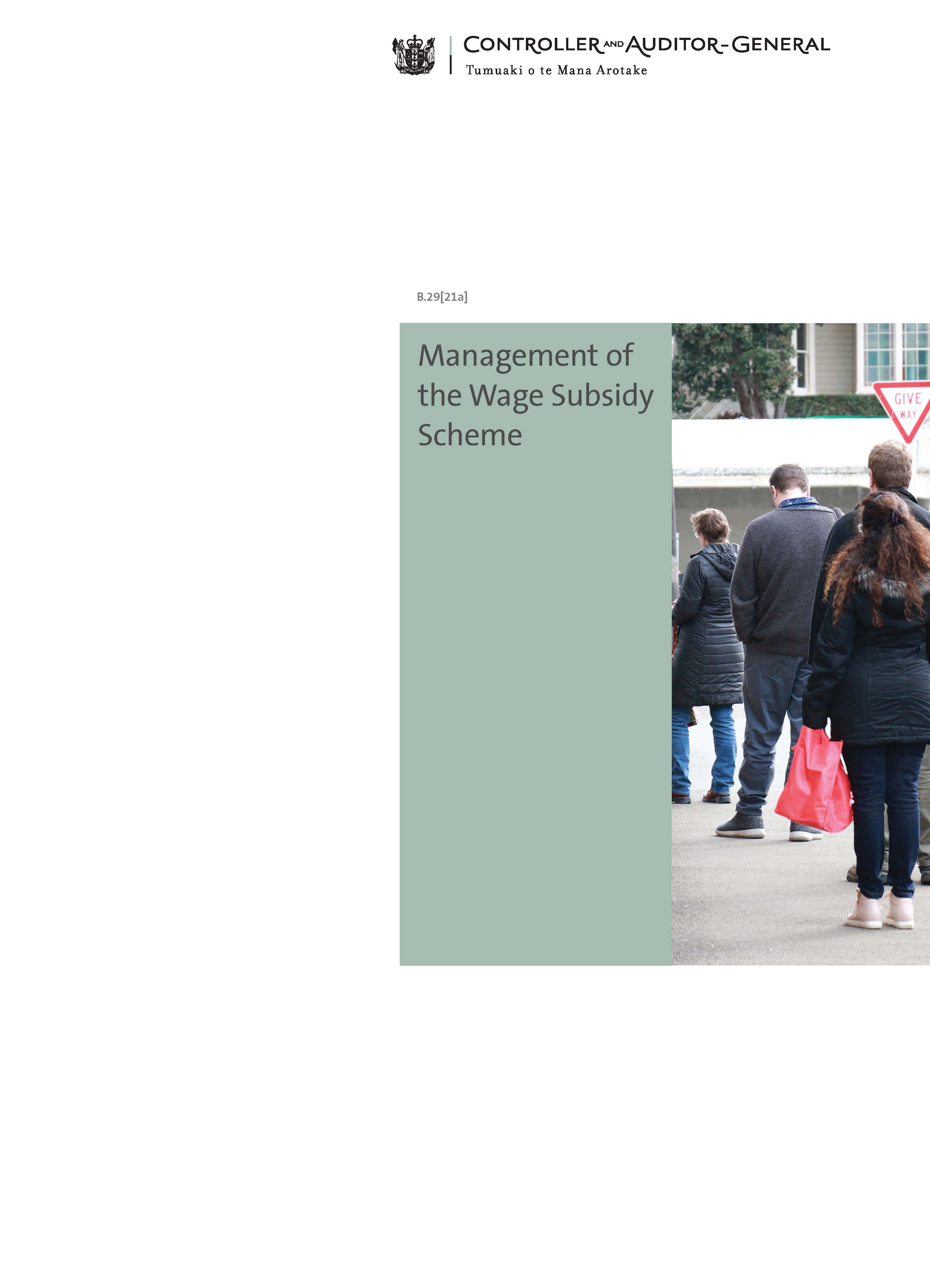 Management of the Wage Subsidy Scheme report cover
