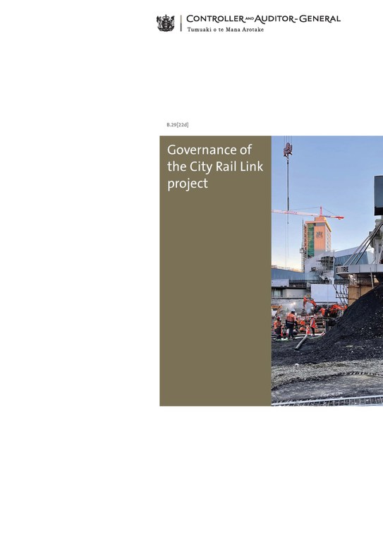 Report cover of Governance of the City Rail Link project