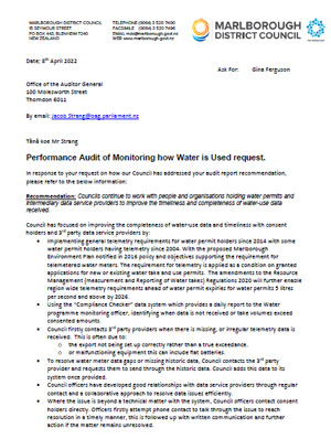 Marlborough District Council's letter (PDF)