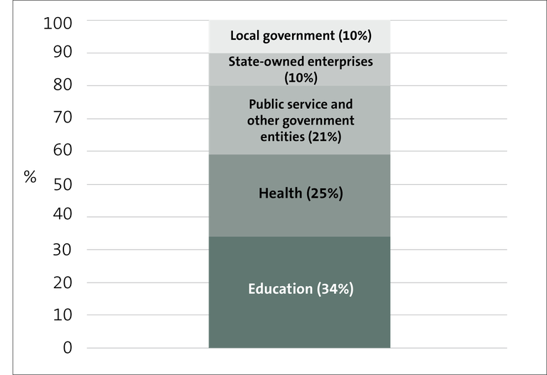 Figure 2: Sector distribution of public sector workforce in Auckland (2022)