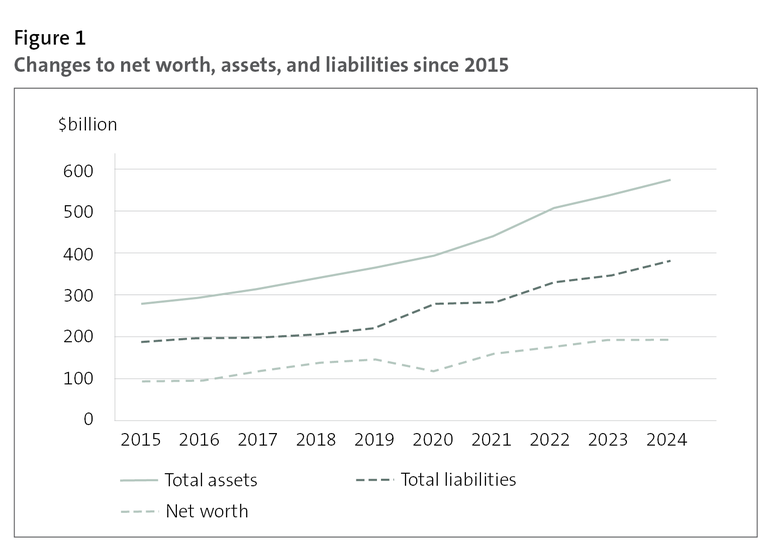 Figure 1 - Changes to net worth, assets, and liabilities since 2015