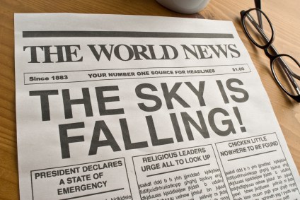image of newspaper that says the sky is falling