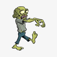 Cartoon image of a zombie walking