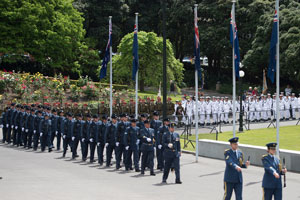 Defence personnel on parade